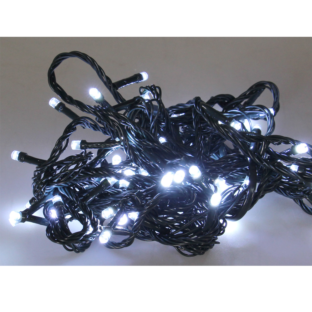Vánoční LED světelný řetěz 8 m bílý - náhľad 4