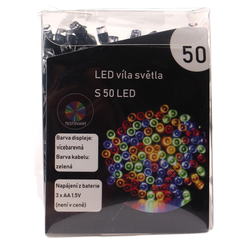 LED světelný řetěz barevný 50LED - náhľad 1