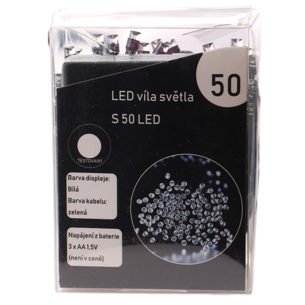 LED světelný řetěz bílý 50LED - náhľad 1
