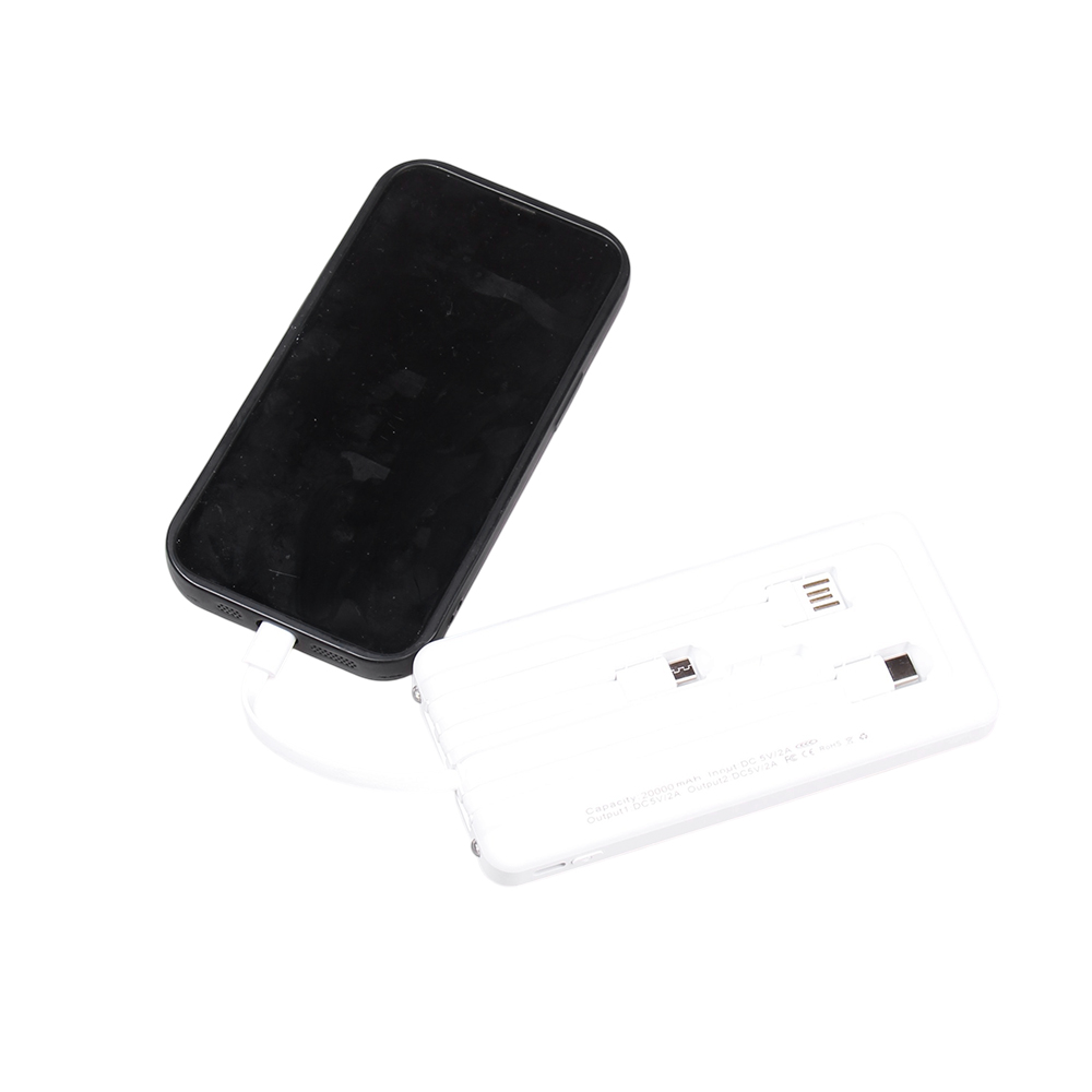 Powerbanka se svítilnou 4v1 20 000 mAh bílá - náhľad 4