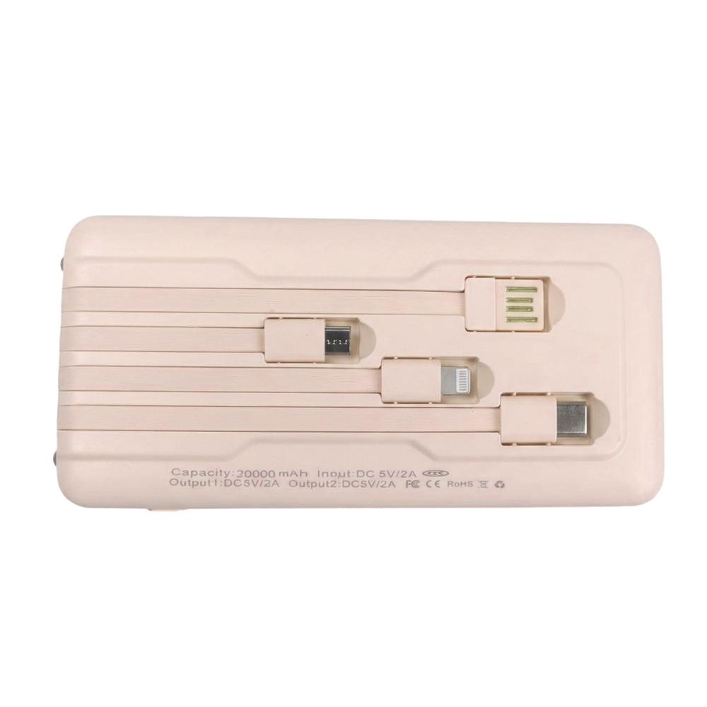 Powerbanka se svítilnou 4v1 20 000 mAh růžová - náhľad 2