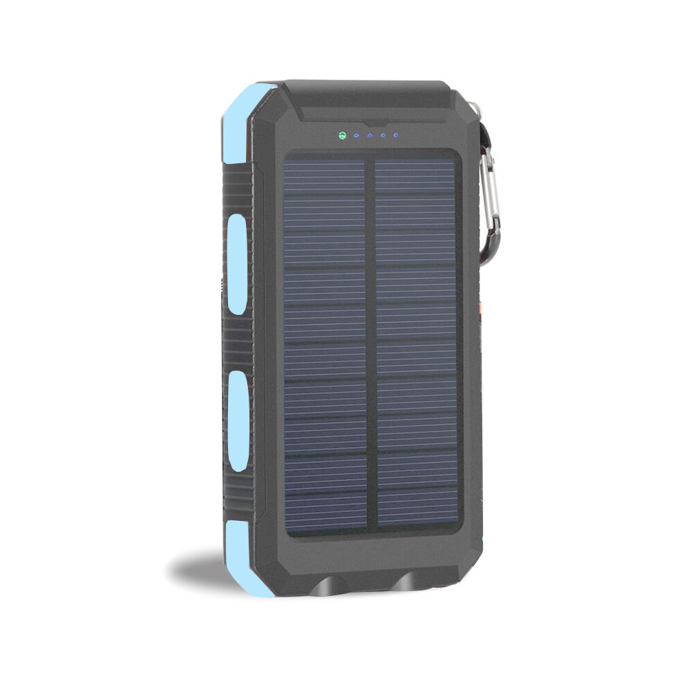 Solární powerbanka 20 000mAh černo-modrá - náhľad 1