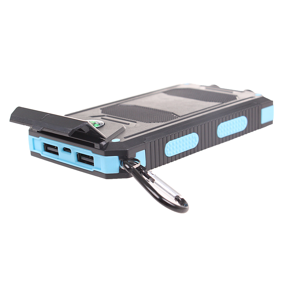 Solární powerbanka 20 000mAh černo-modrá - náhľad 4