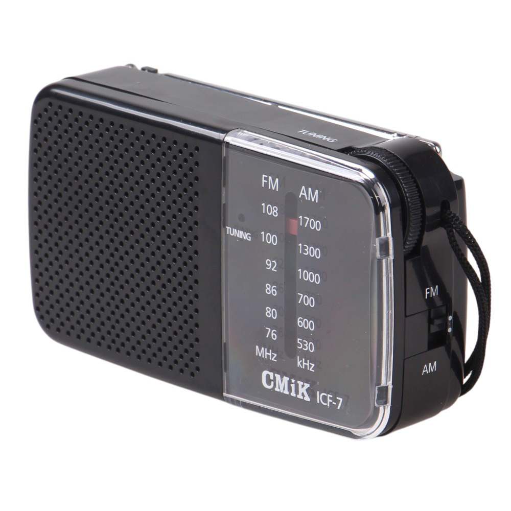 2pásmové kapesní rádio ICF-7 černé - náhľad 3