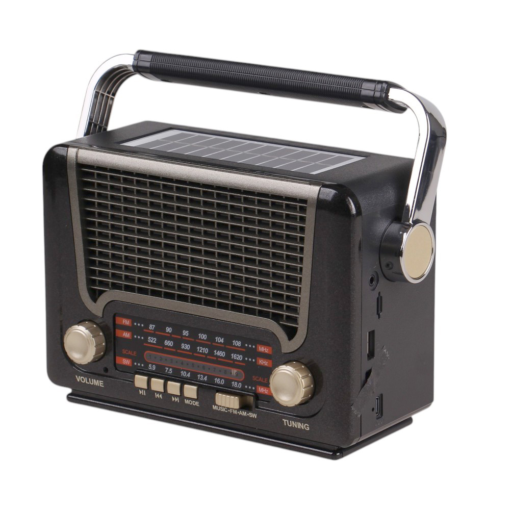 3pásmové solární rádio M-527BT šedé - náhľad 1