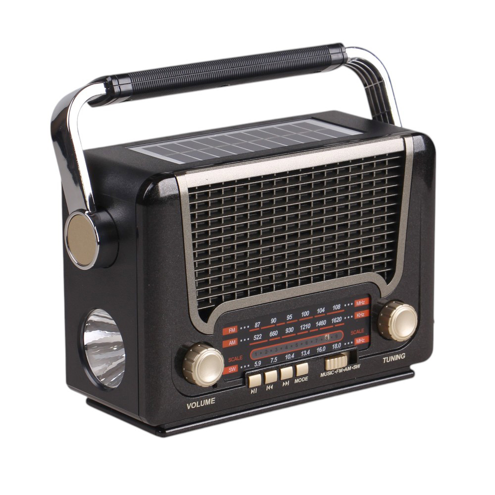 3pásmové solární rádio M-527BT šedé - náhľad 2