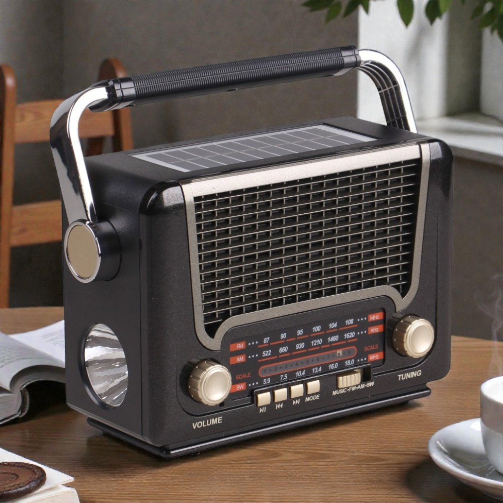 3pásmové solární rádio M-527BT šedé - náhľad 6