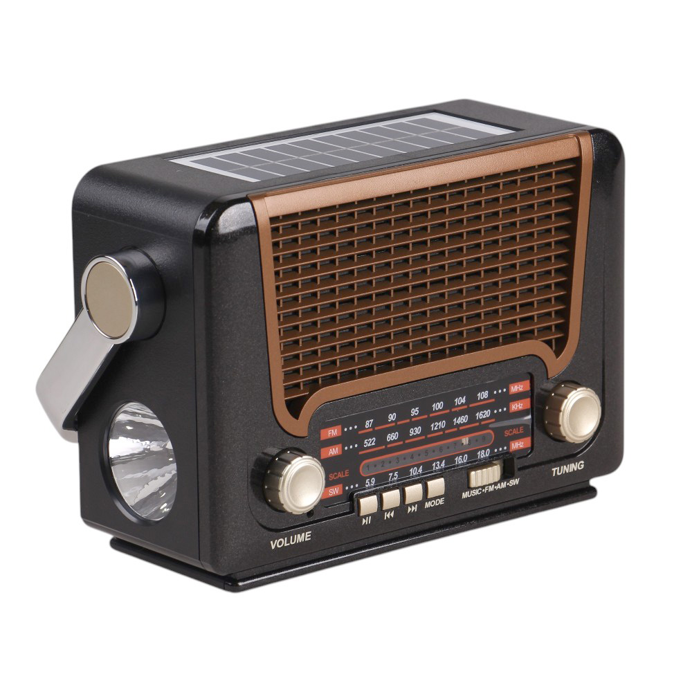 3pásmové solární rádio M-527BT hnědé - náhľad 2