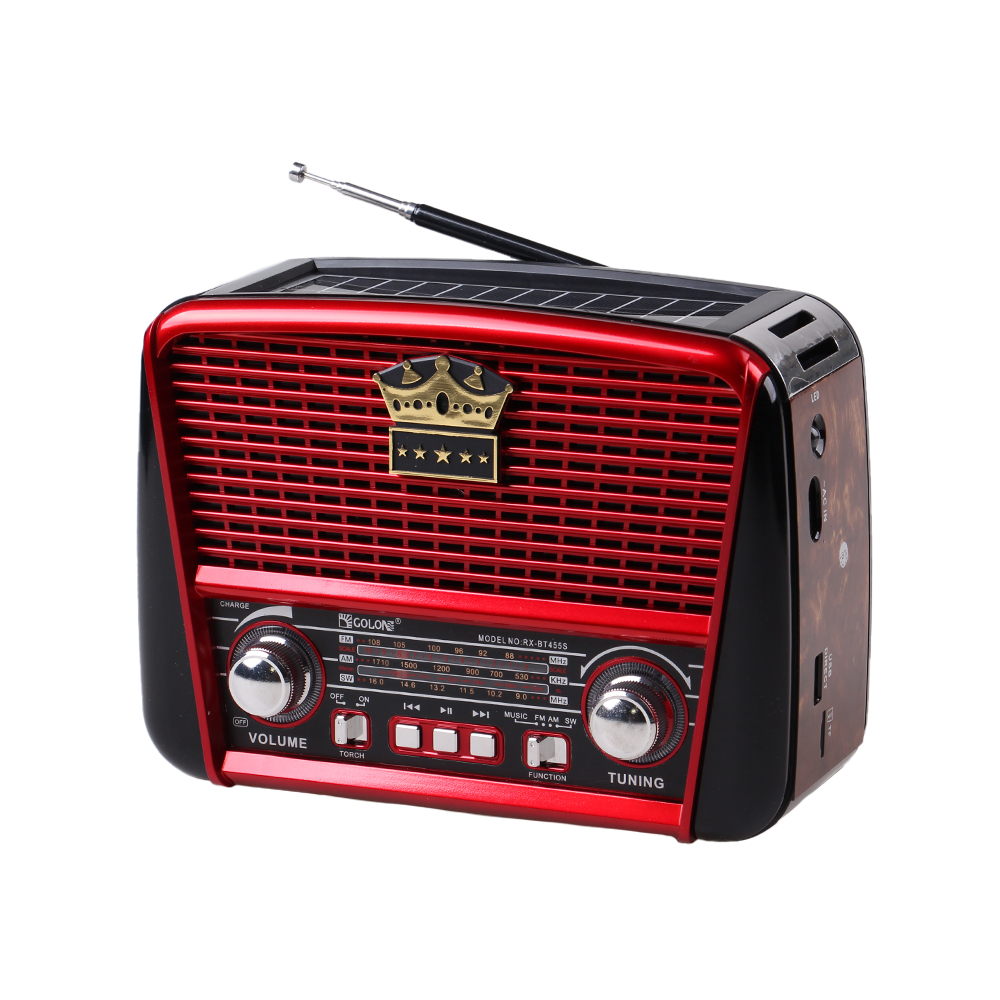 3pásmové solární rádio s Bluetooth hnědo-červené KORUNA - náhľad 1