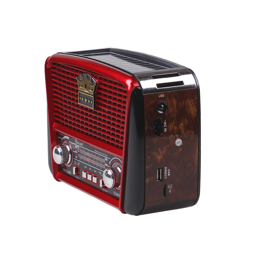 3pásmové solární rádio s Bluetooth hnědo-červené KORUNA - náhľad 3