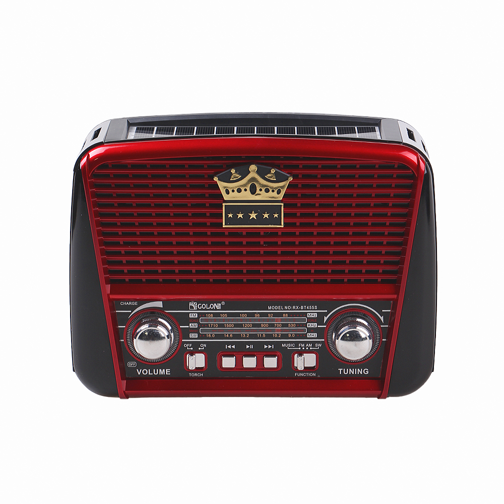 3pásmové solární rádio s Bluetooth černo-červené KORUNA - náhľad 2