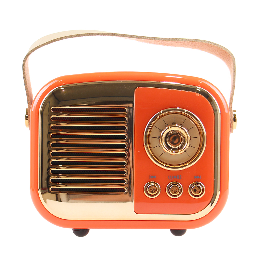 Bluetooth reproduktor retro rádio BS-52D oranžové - náhľad 1