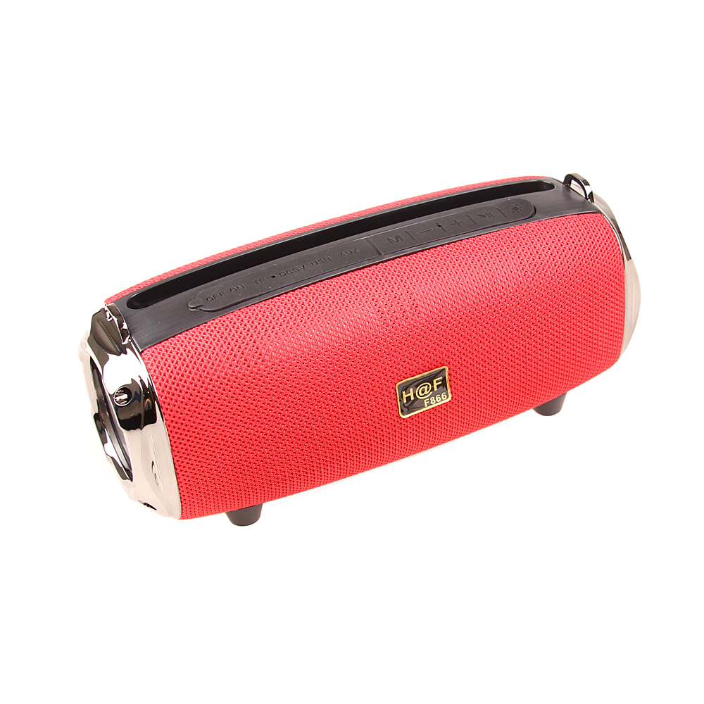 Multifunkční bluetooth reproduktor HF-F866 červený - náhľad 2