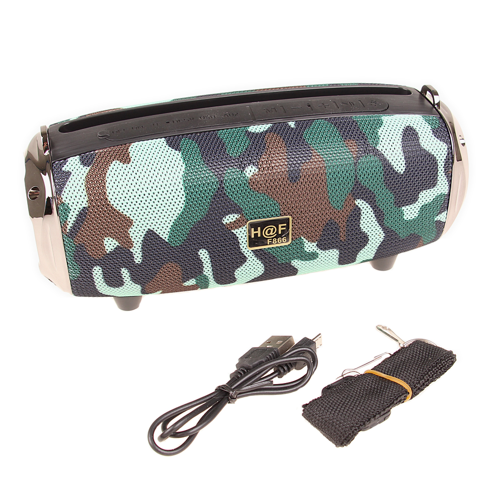 Multifunkční bluetooth reproduktor HF-F866 maskáčový - náhľad 2