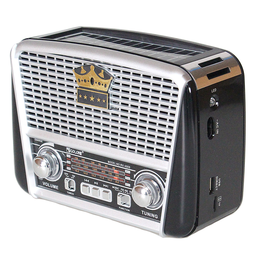 Přenosné 3pásmové solární rádio černo-stříbrné KORUNA - náhľad 1