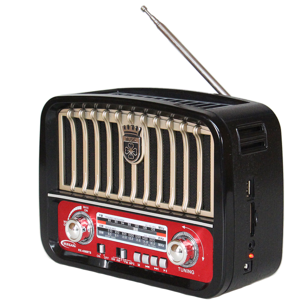 Přenosné 3pásmové solární rádio černo-zlaté MUSIC - náhľad 1