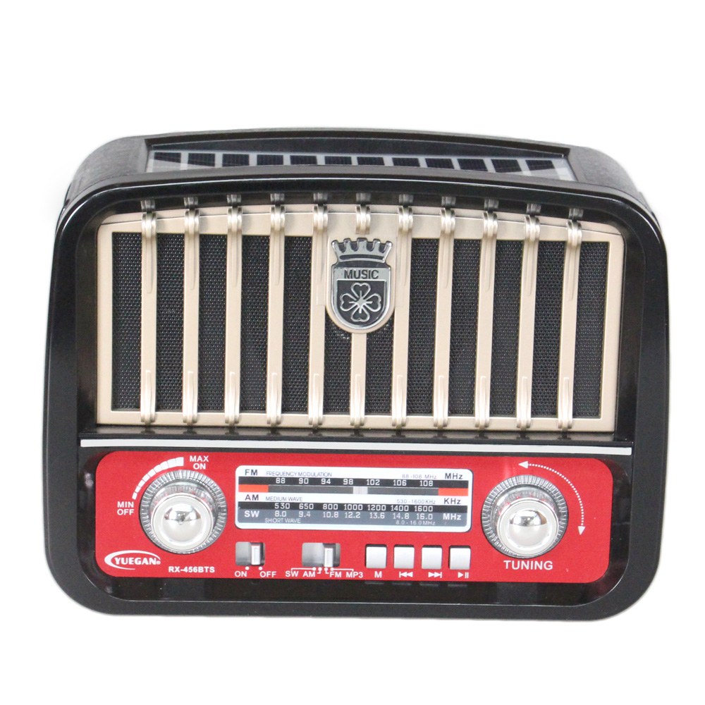 Přenosné 3pásmové solární rádio černo-zlaté MUSIC - náhľad 2