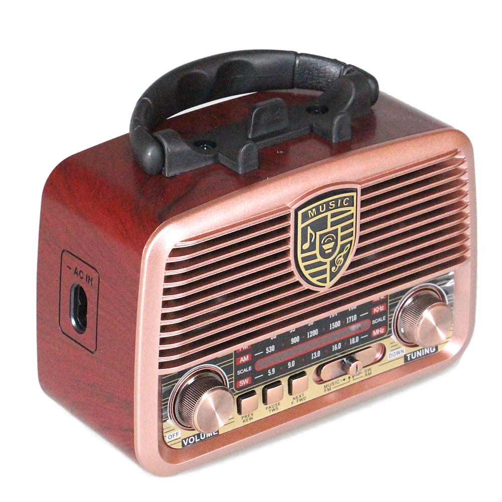 Přenosné 3pásmové solární rádio GOLON růžové - náhľad 2