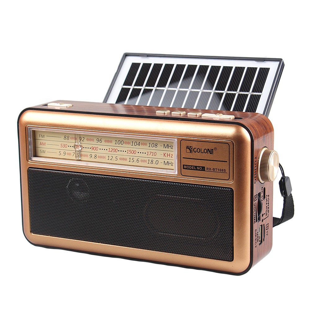 Přenosné 3pásmové solární rádio X-BASS žluté - náhľad 1