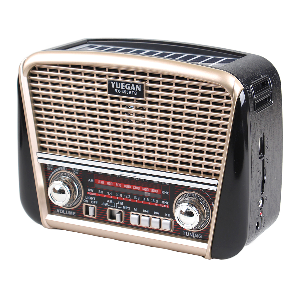 Přenosné 3pásmové solární rádio béžové YUEGAN - náhľad 1