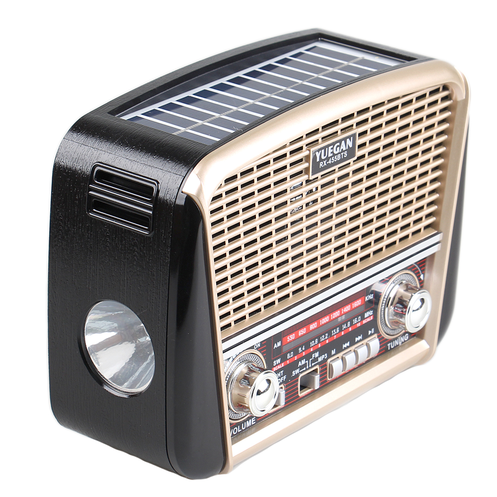 Přenosné 3pásmové solární rádio béžové YUEGAN - náhľad 3