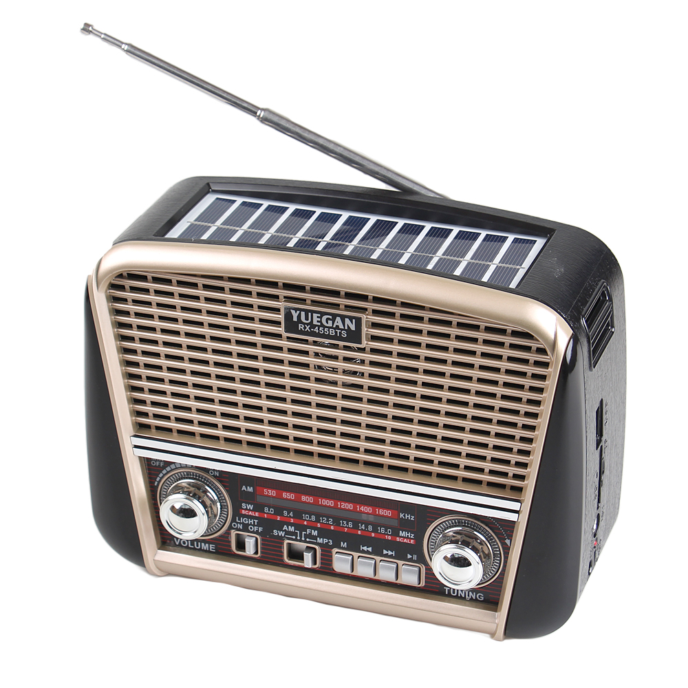 Přenosné 3pásmové solární rádio béžové YUEGAN - náhľad 4