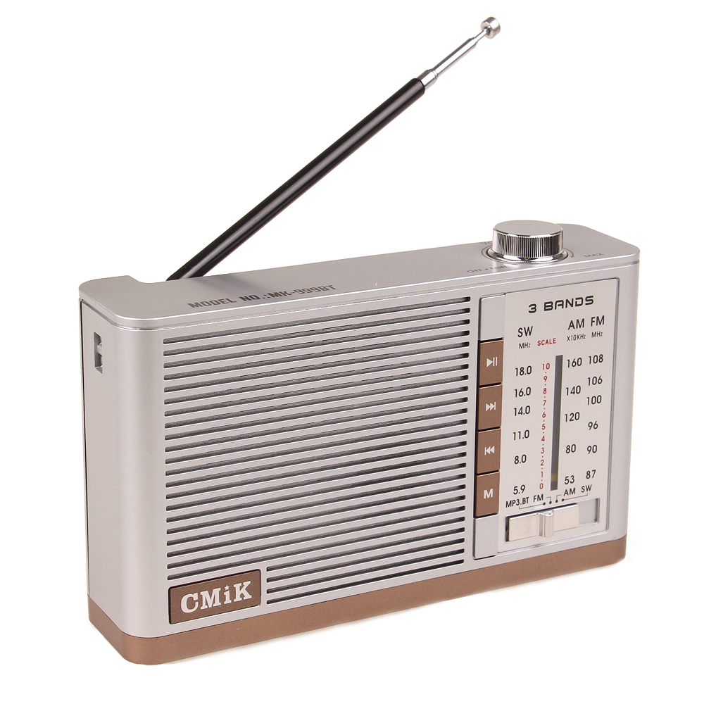 Přenosné rádio CMIK MK-999BT stříbrné - náhľad 2