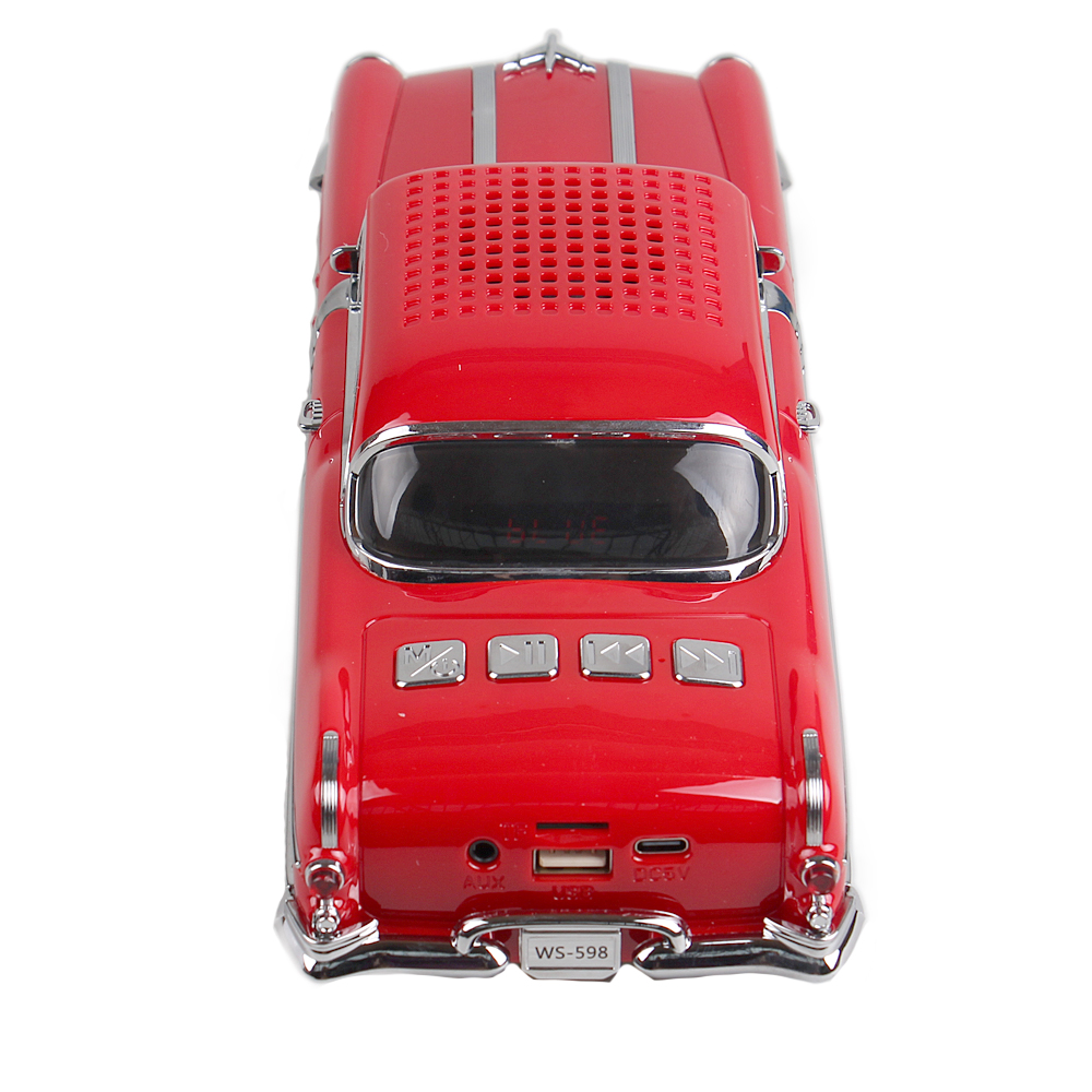 Reproduktor retro auto červené - náhľad 2