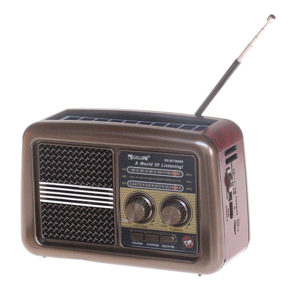Reproduktor retro rádio BT3600S hnědý - náhľad 1