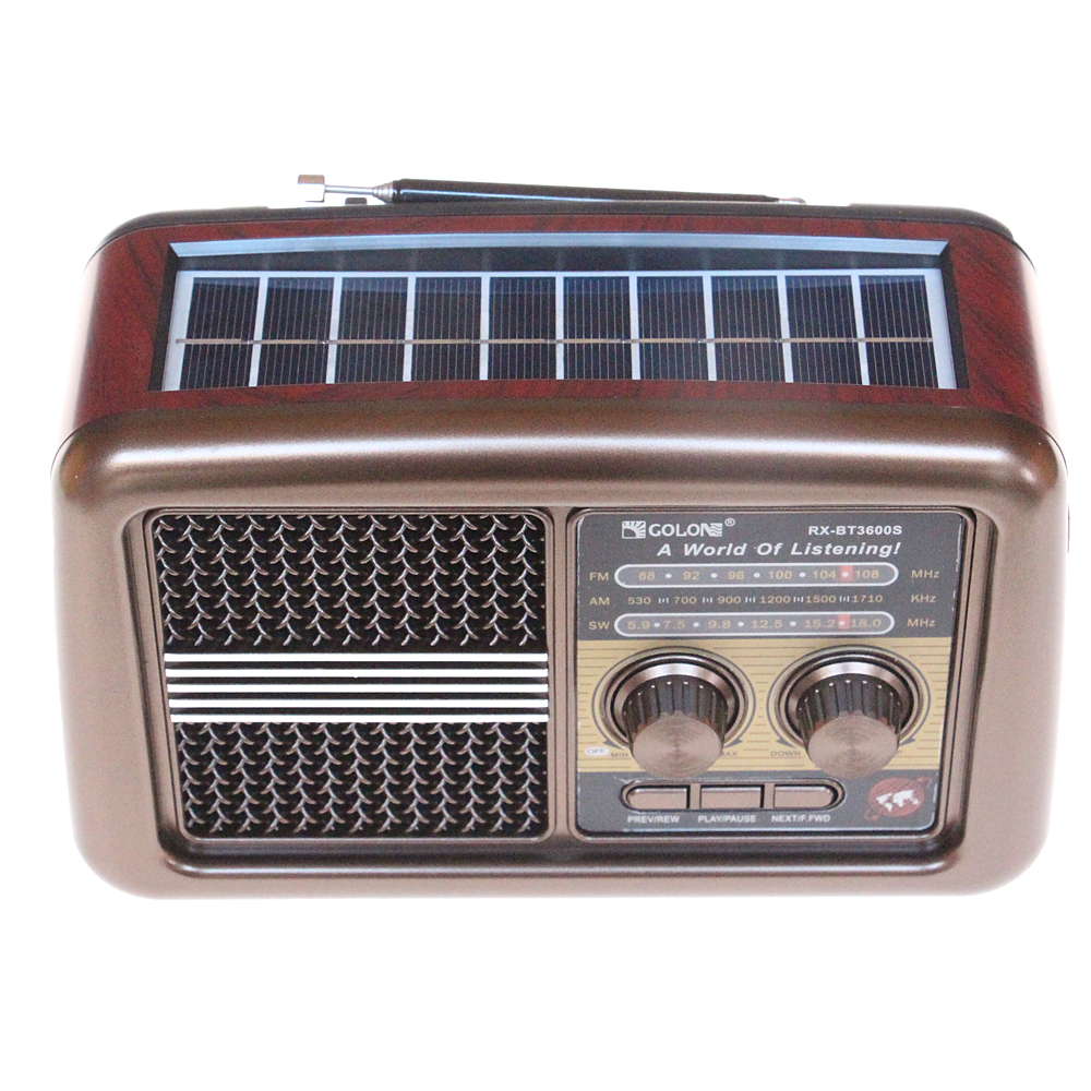 Reproduktor retro rádio BT3600S hnědý - náhľad 2
