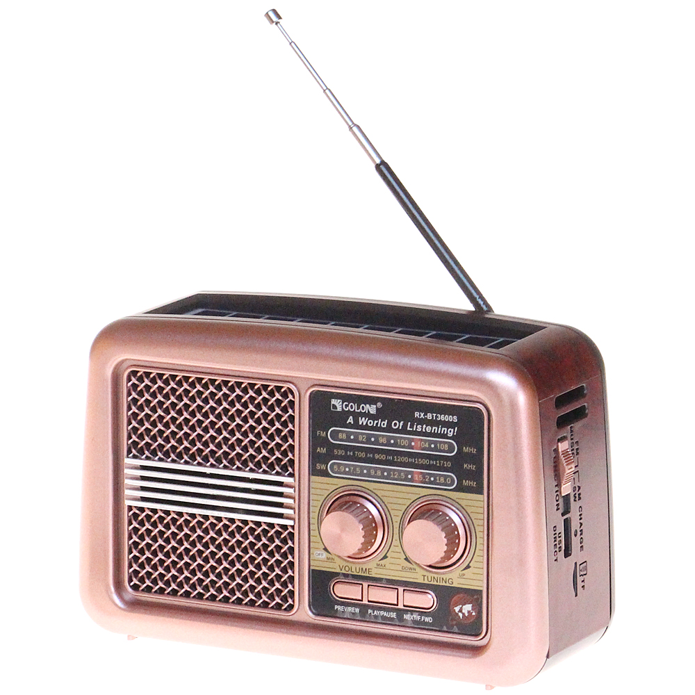 Reproduktor retro rádio BT3600S růžový - náhľad 1