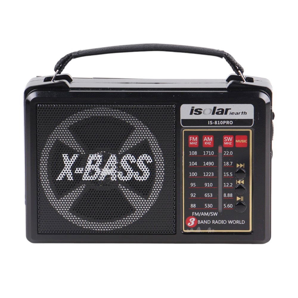 Solární 3pásmové rádio IS-810PRO černé - náhľad 3