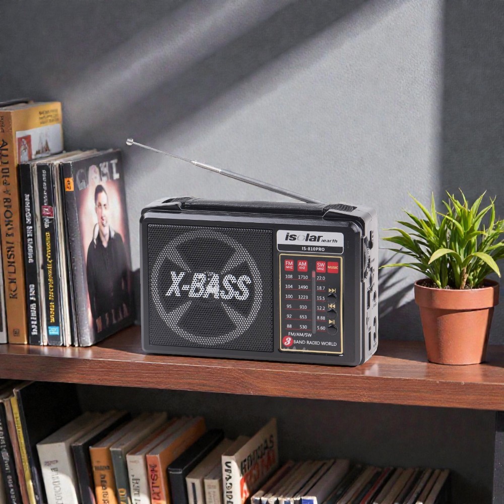Solární 3pásmové rádio IS-810PRO černé - náhľad 7