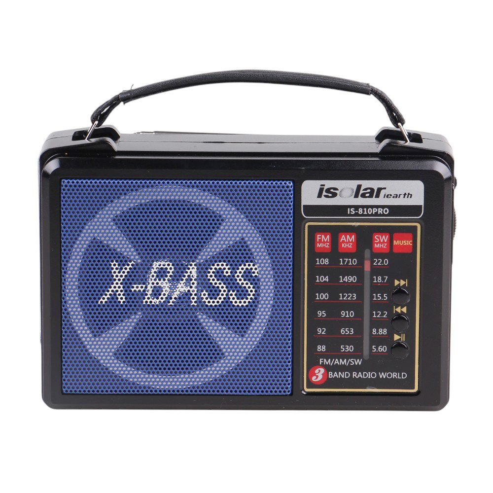 Solární 3pásmové rádio IS-810PRO modré - náhľad 3