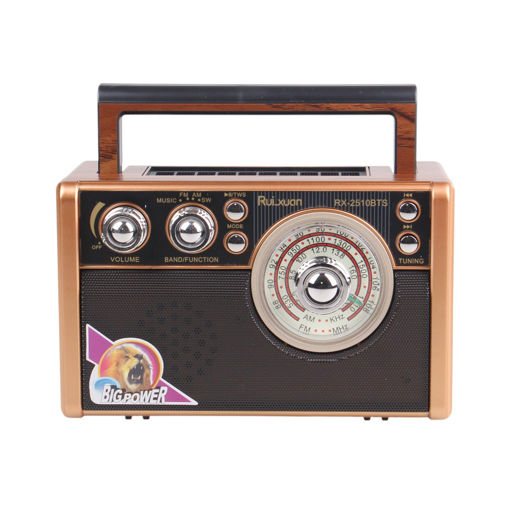 Solární 3pásmové rádio RX-2510BTS světle hnědé - náhľad 2