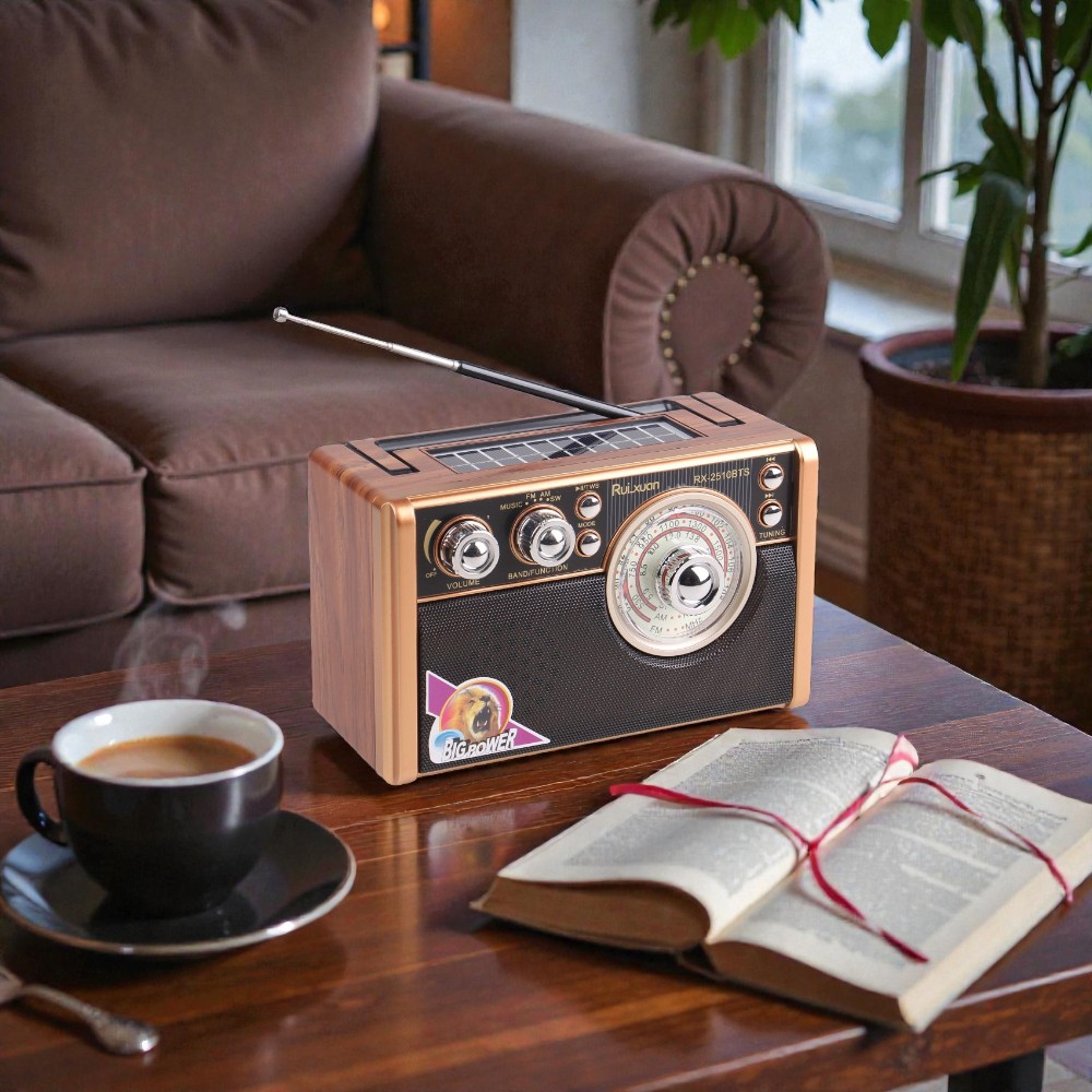 Solární 3pásmové rádio RX-2510BTS světle hnědé - náhľad 7