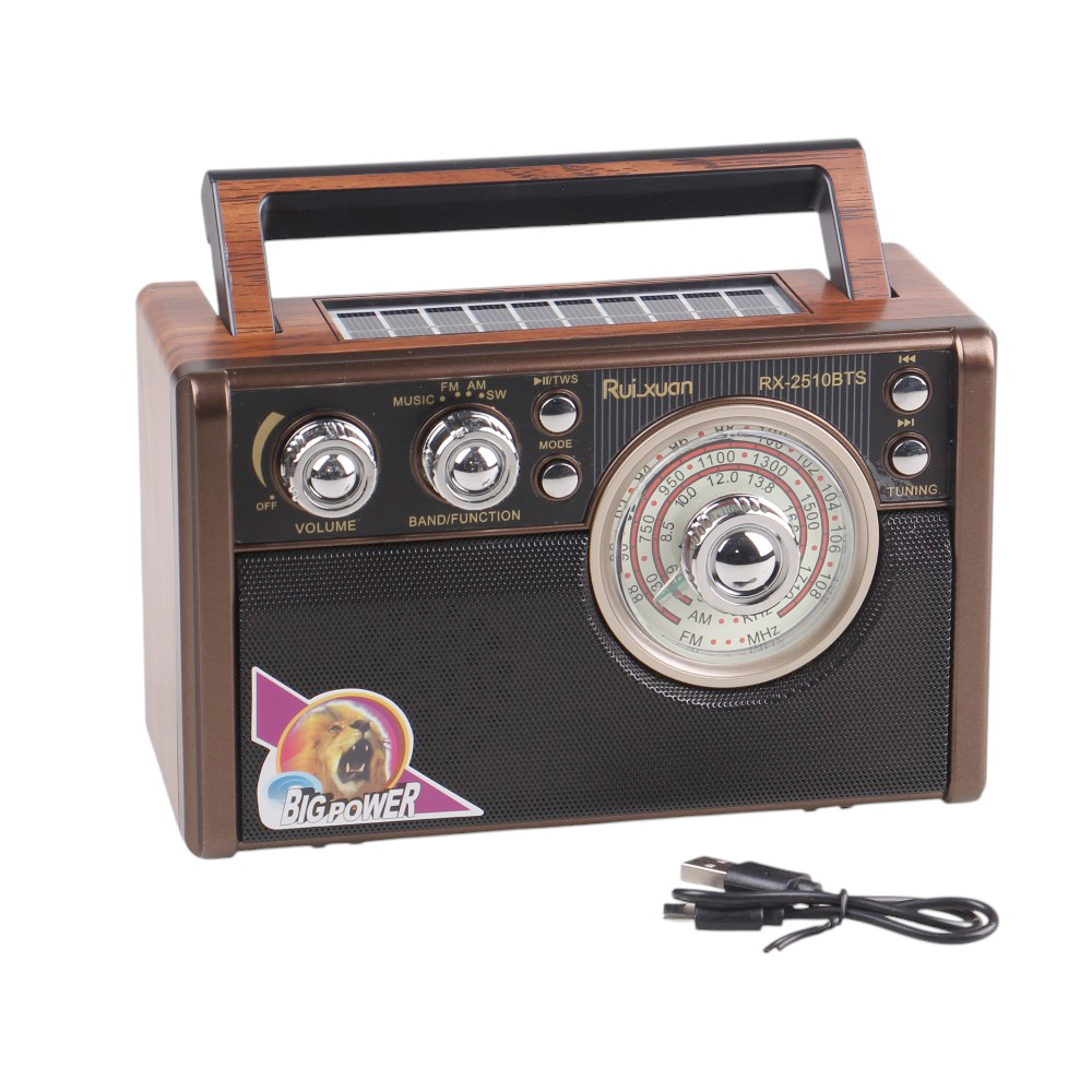 Solární 3pásmové rádio RX-2510BTS tmavě hnědé - náhľad 1