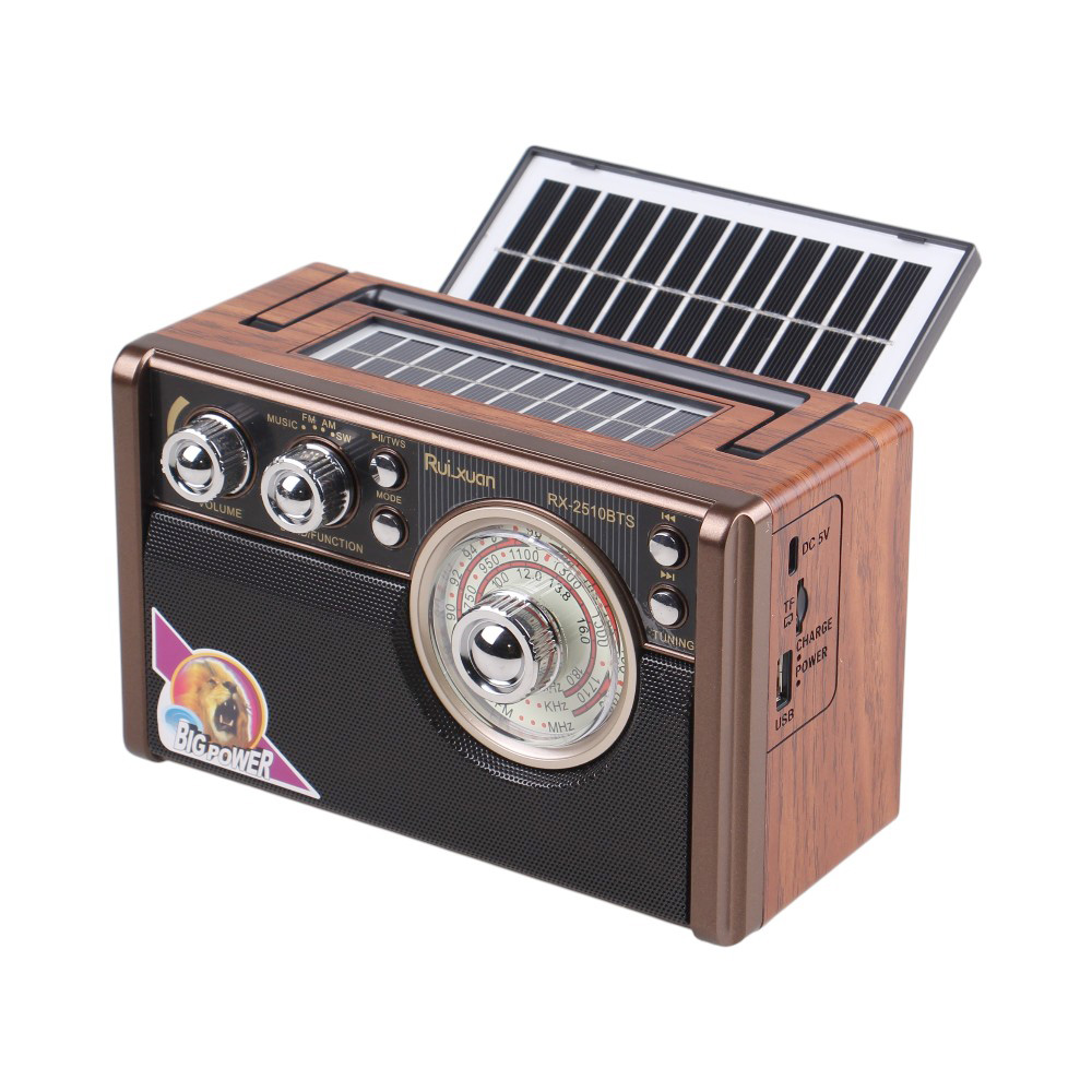 Solární 3pásmové rádio RX-2510BTS tmavě hnědé - náhľad 2