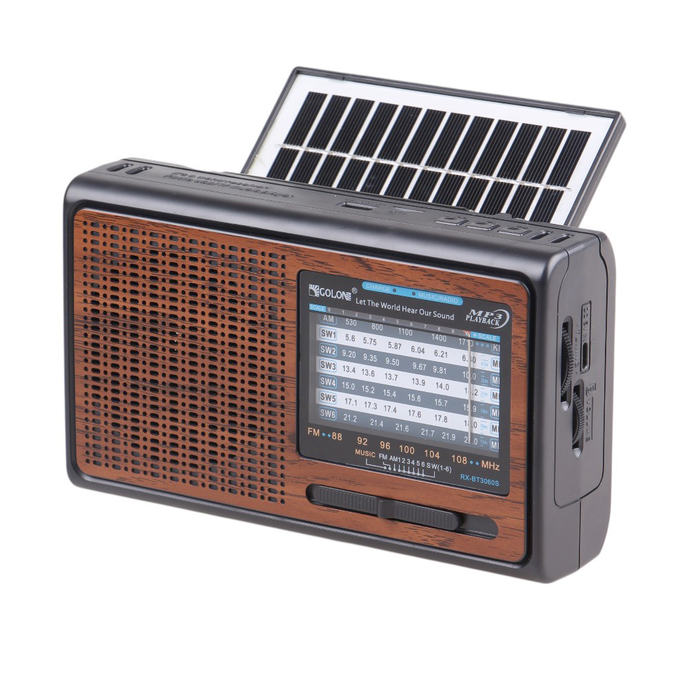 Solární přenosné rádio RX-BT3060S hnědé - náhľad 1