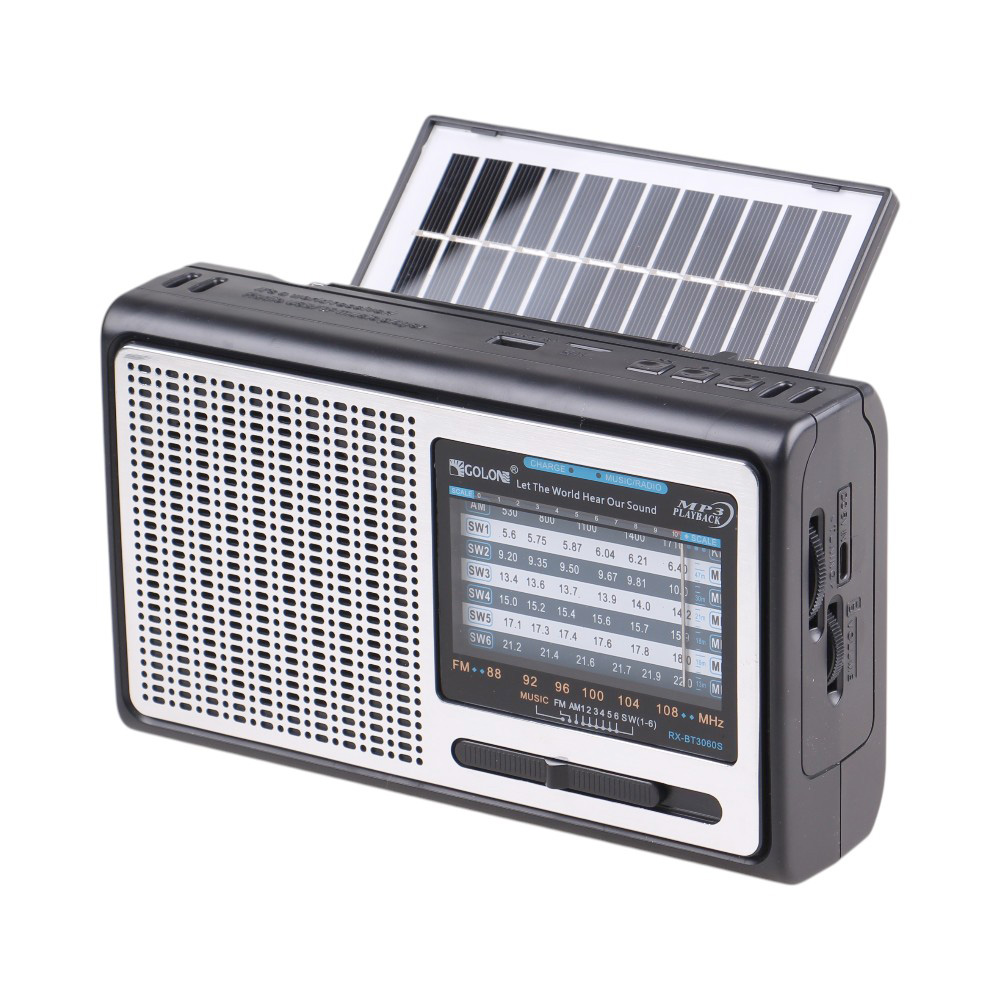 Solární přenosné rádio RX-BT3060S stříbrné - náhľad 1