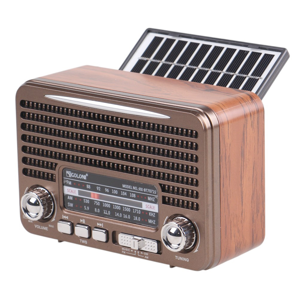 Solární přenosné rádio RX-BT7071S hnědé - náhľad 2
