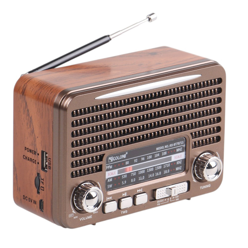 Solární přenosné rádio RX-BT7071S hnědé - náhľad 3