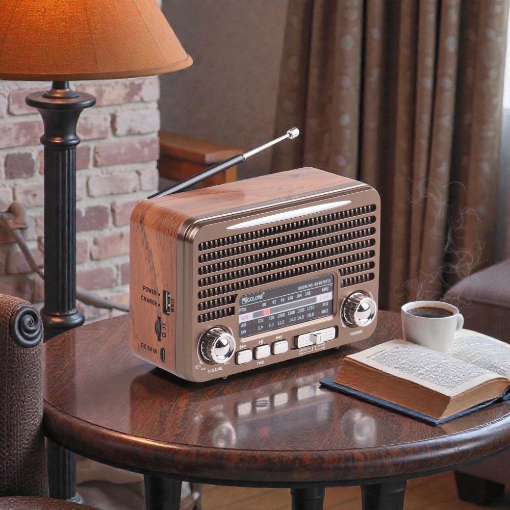 Solární přenosné rádio RX-BT7071S hnědé - náhľad 7