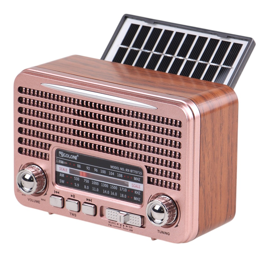 Solární přenosné rádio RX-BT7071S růžové - náhľad 2