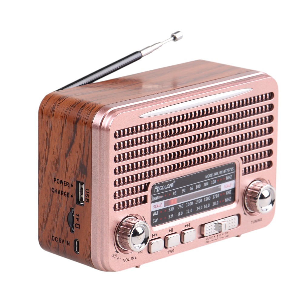 Solární přenosné rádio RX-BT7071S růžové - náhľad 3