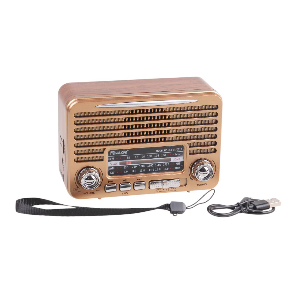 Solární přenosné rádio RX-BT7071S zlaté - náhľad 1