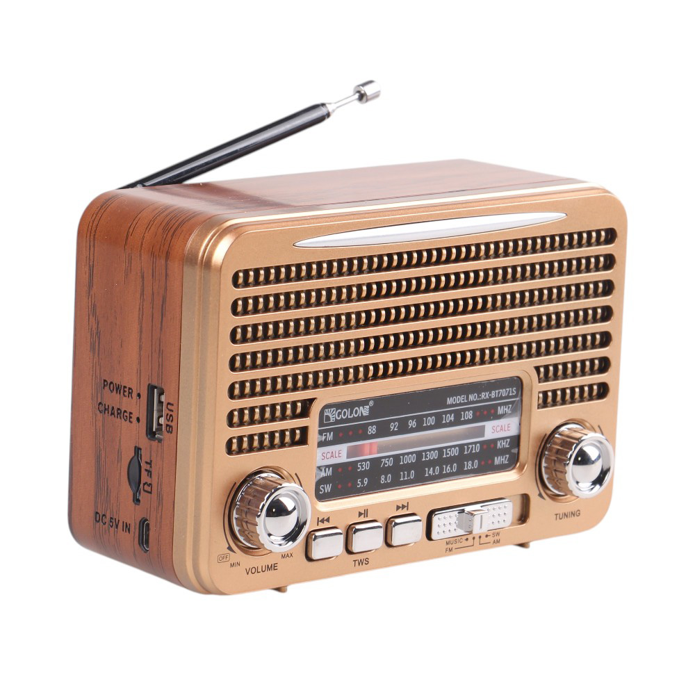 Solární přenosné rádio RX-BT7071S zlaté - náhľad 3