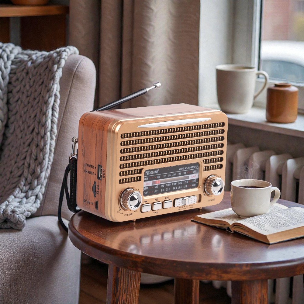 Solární přenosné rádio RX-BT7071S zlaté - náhľad 6