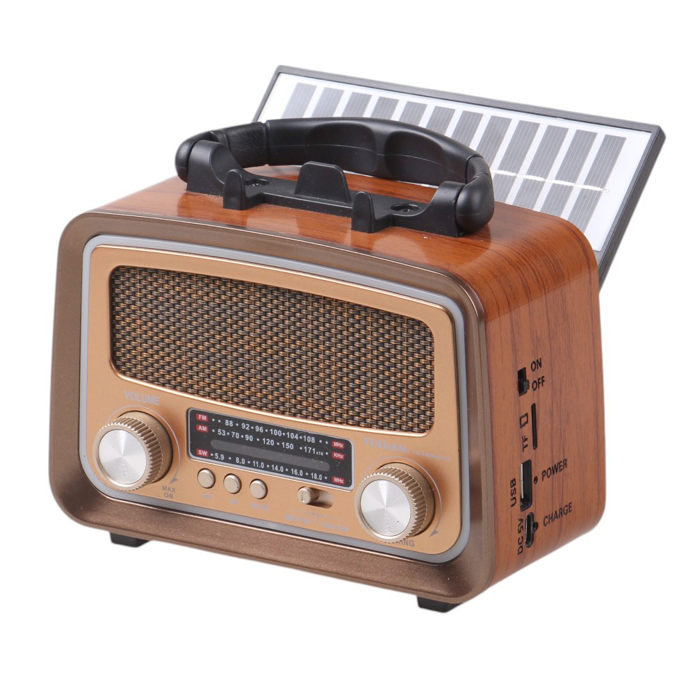 Solární přenosné rádio YG-1086mini-S světle hnědé - náhľad 1
