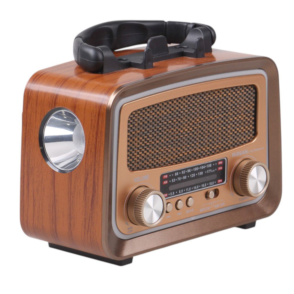 Solární přenosné rádio YG-1086mini-S světle hnědé - náhľad 3